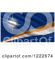 Poster, Art Print Of 3d Waving Flag Of Marshall Islands With Rippled Fabric