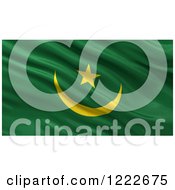 Poster, Art Print Of 3d Waving Flag Of Mauritania With Rippled Fabric