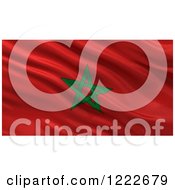 Clipart Of A 3d Waving Flag Of Morocco With Rippled Fabric Royalty Free Illustration