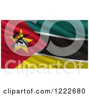 Poster, Art Print Of 3d Waving Flag Of Mozambique With Rippled Fabric
