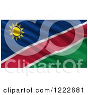 Poster, Art Print Of 3d Waving Flag Of Namibia With Rippled Fabric