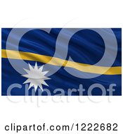 Clipart Of A 3d Waving Flag Of Nauru With Rippled Fabric Royalty Free Illustration