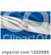 Poster, Art Print Of 3d Waving Flag Of Nicaragua With Rippled Fabric