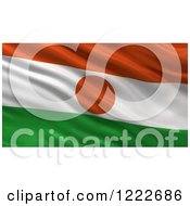 Poster, Art Print Of 3d Waving Flag Of Niger With Rippled Fabric