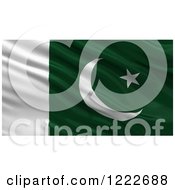 Poster, Art Print Of 3d Waving Flag Of Pakistan With Rippled Fabric