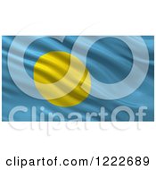 Poster, Art Print Of 3d Waving Flag Of Palau With Rippled Fabric