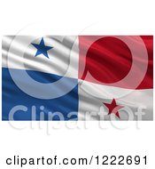 Poster, Art Print Of 3d Waving Flag Of Panama With Rippled Fabric