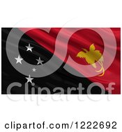 Poster, Art Print Of 3d Waving Flag Of Papua New Guinea With Rippled Fabric