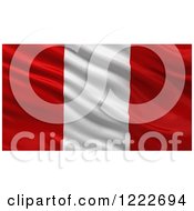 Poster, Art Print Of 3d Waving Flag Of Peru With Rippled Fabric