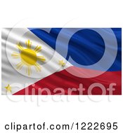 Poster, Art Print Of 3d Waving Flag Of Philippines With Rippled Fabric