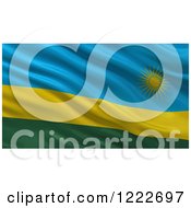 Clipart Of A 3d Waving Flag Of Rwanda With Rippled Fabric Royalty Free Illustration