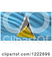 Poster, Art Print Of 3d Waving Flag Of Saint Lucia With Rippled Fabric