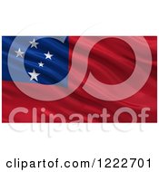 Clipart Of A 3d Waving Flag Of Samoa With Rippled Fabric Royalty Free Illustration