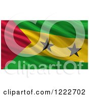 Poster, Art Print Of 3d Waving Flag Of Sao Tome And Principe With Rippled Fabric