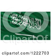 Poster, Art Print Of 3d Waving Flag Of Saudi Arabia With Rippled Fabric