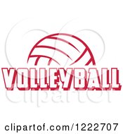 Poster, Art Print Of Cardinal Red Ball With Volleyball Text