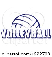 Poster, Art Print Of Navy Blue Ball With Volleyball Text