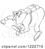 Clipart Of A Guy Falling While Sky Diving Royalty Free Vector Illustration by djart