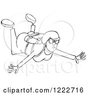 Clipart Of A Lady Falling While Sky Diving Royalty Free Vector Illustration