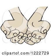 Clipart Of Cupped Asian Hands Royalty Free Vector Illustration