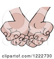 Clipart Of Cupped Hands Royalty Free Vector Illustration by Dennis Holmes Designs