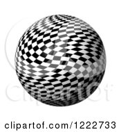 Poster, Art Print Of 3d Chessboard Checkered Globe