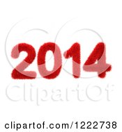 Poster, Art Print Of 3d Red Fur New Year 2014 On White