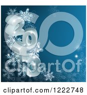 Clipart Of 3d Year 2013 With Snowflakes On Blue Royalty Free Vector Illustration