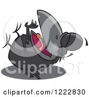 Clipart Of A Crow Laughing On The Floor Royalty Free Vector Illustration