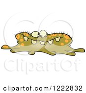 Clipart Of A Toothy Green Flu Bug Royalty Free Vector Illustration by toonaday