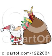 Poster, Art Print Of Santa Staring At A Giant Sack Full Of Gifts