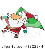 Poster, Art Print Of Santa Carrying A Christmas Tree