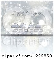 Clipart Of A Happy New Year 2014 Greeting With Snowflakes Stars And Bokeh Royalty Free Vector Illustration