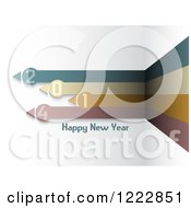 Clipart Of A Happy New Year 2014 Arrow Corner Greeting Royalty Free Vector Illustration