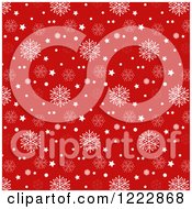 Poster, Art Print Of White And Red Christmas Star And Snowflake Background