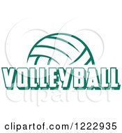 Poster, Art Print Of Green Ball With Volleyball Text