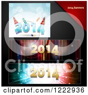 Clipart Of New Year 2014 Party Banners And Letterheads Royalty Free Vector Illustration