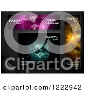 Clipart Of Disco Ball Panels Banners And Backgrounds With New Year 2014 Sample Text Royalty Free Vector Illustration