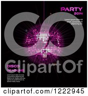 Poster, Art Print Of Purple Disco Ball On Black With New Year 2014 Sample Text