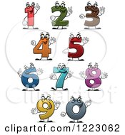Poster, Art Print Of Number Characters Holding Up Fingers