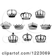 Poster, Art Print Of Black And White Crowns 3