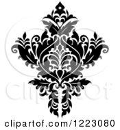 Poster, Art Print Of Black And White Floral Damask Design 11
