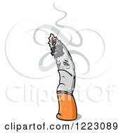 Clipart Of A Sad Cigarette Character With Smoke Royalty Free Vector Illustration