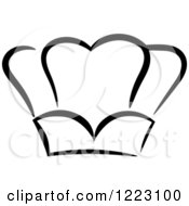 Clipart Of A Black And White Chefs Toque Hat 16 Royalty Free Vector Illustration