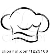 Clipart Of A Black And White Chefs Toque Hat 12 Royalty Free Vector Illustration