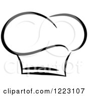 Clipart Of A Black And White Chefs Toque Hat 11 Royalty Free Vector Illustration by Vector Tradition SM