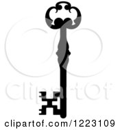 Clipart Of A Black And White Antique Skeleton Key 29 Royalty Free Vector Illustration