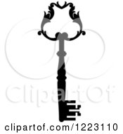 Clipart Of A Black And White Antique Skeleton Key 38 Royalty Free Vector Illustration