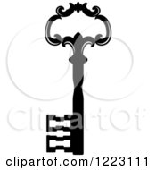 Clipart Of A Black And White Antique Skeleton Key 30 Royalty Free Vector Illustration