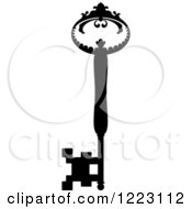 Clipart Of A Black And White Antique Skeleton Key 32 Royalty Free Vector Illustration